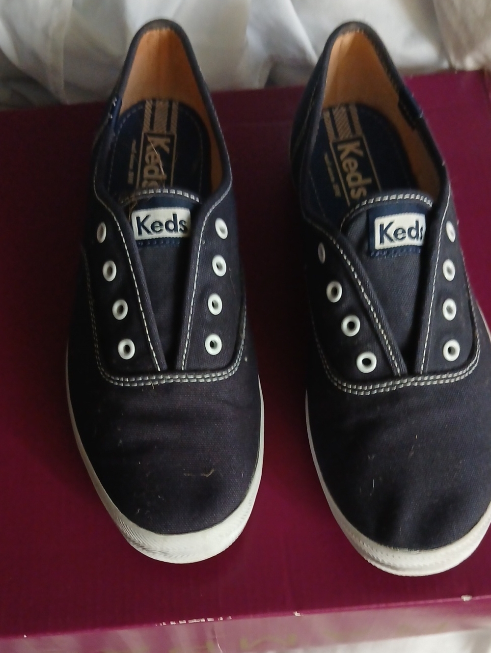 Keds Slip-On Canvas Sneakers - Black and White
